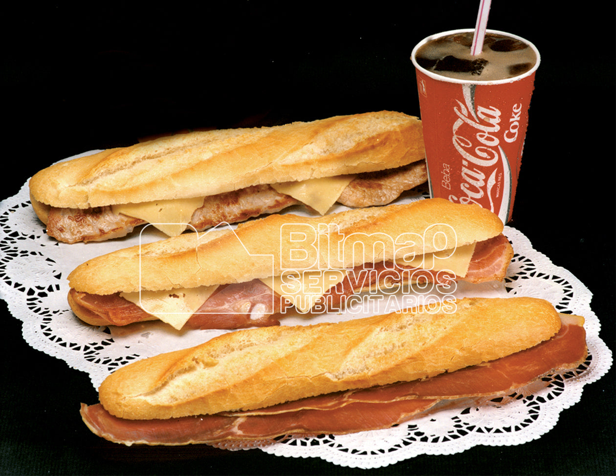 1-17 Bocadillos de JAMÓN SERRANO, LOMO con QUESO, BACON con QUESO