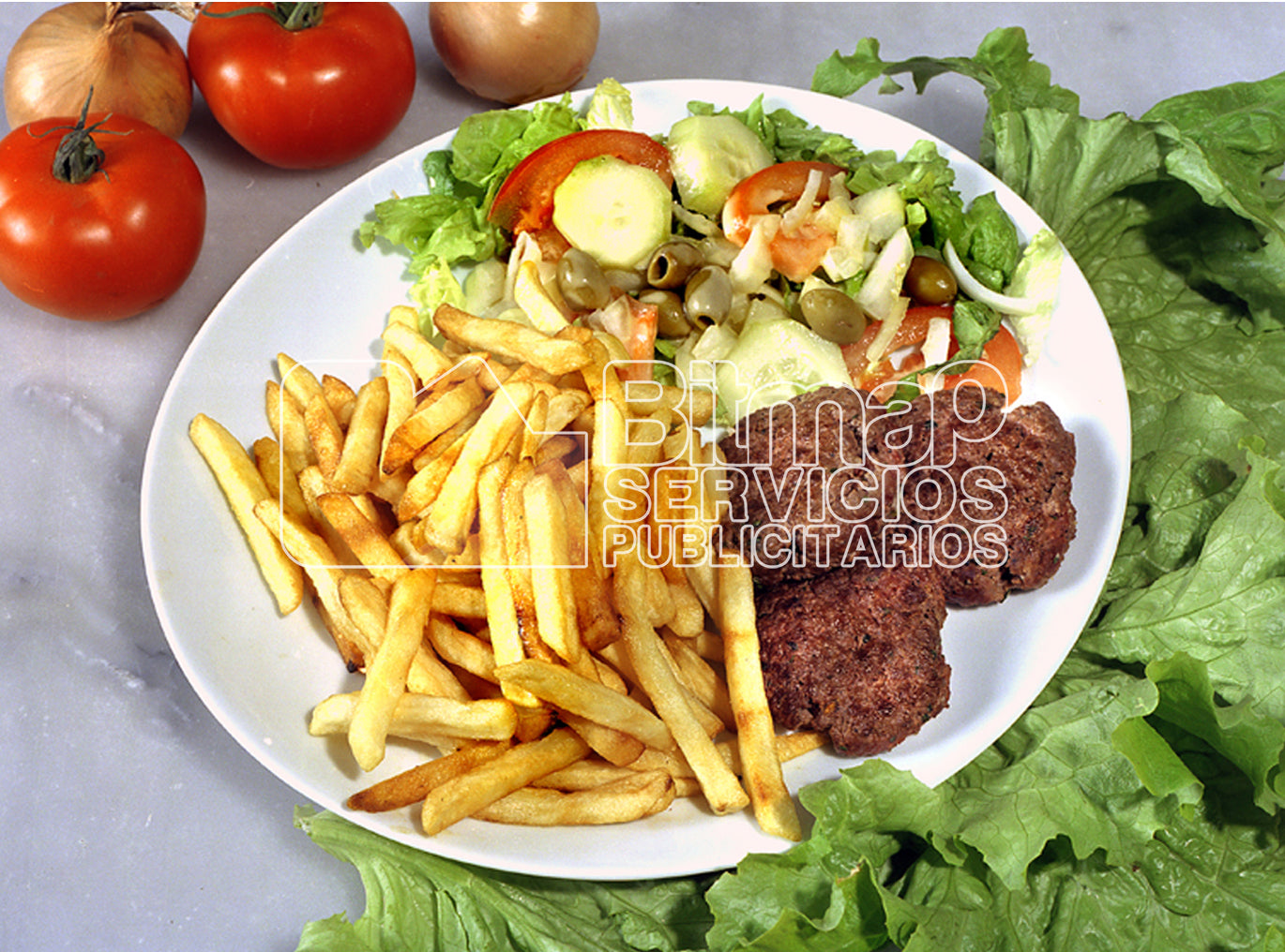 14-59 HAMBURGUESAS, Patatas fritas, ensalada 1370x1016